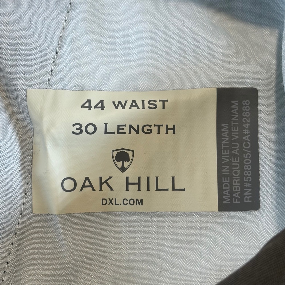 Oak Hill Dress Pants Mens 44x30 Brown Pleated Front Trousers DXL - Picture 2 of 7
